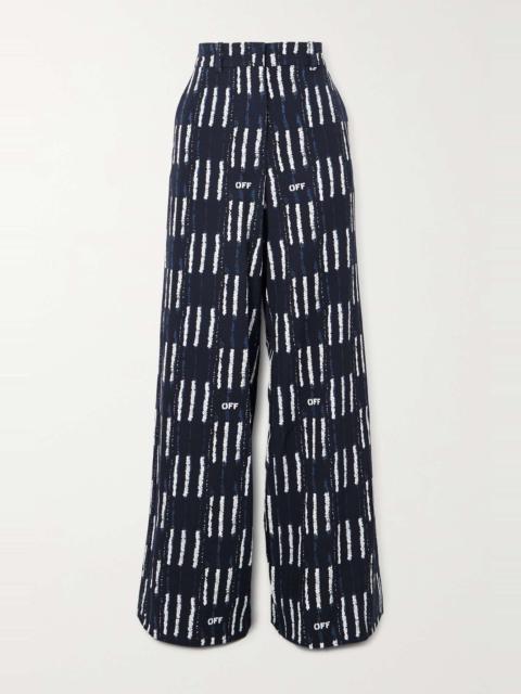 Off-White Printed wool-crepe straight-leg pants