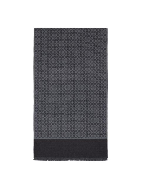 FERRAGAMO Gray Gancini Scarf