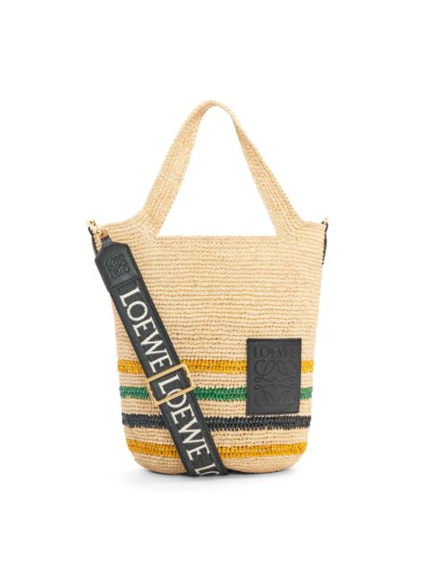 Loewe Mini Slit bag in striped raffia and calfskin