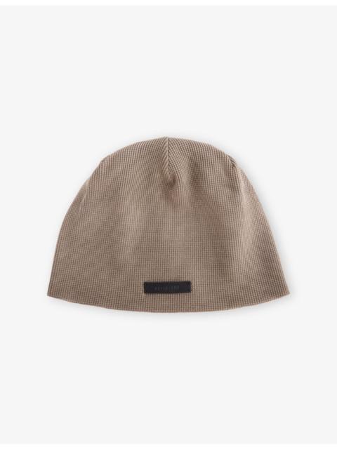 REPRESENT Waffle Logo-Patch Cotton Beanie