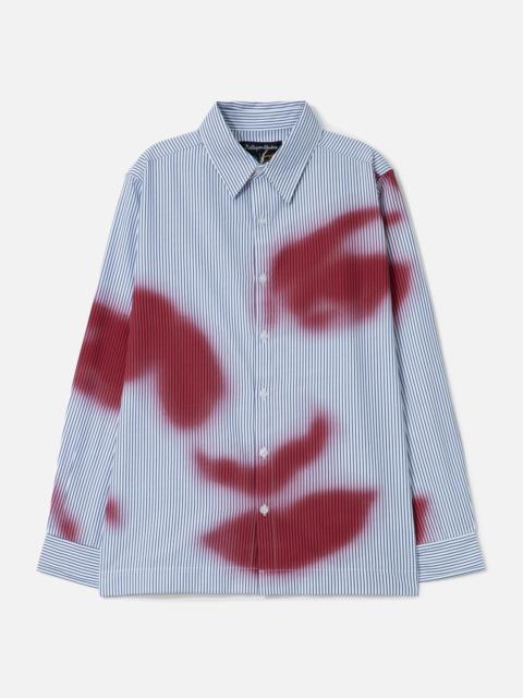 KidSuper BLURRY FACE AIRBRUSH STRIPED BUTTON UP