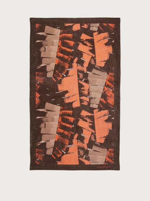 FERRAGAMO PALM PRINT BEACH TOWEL