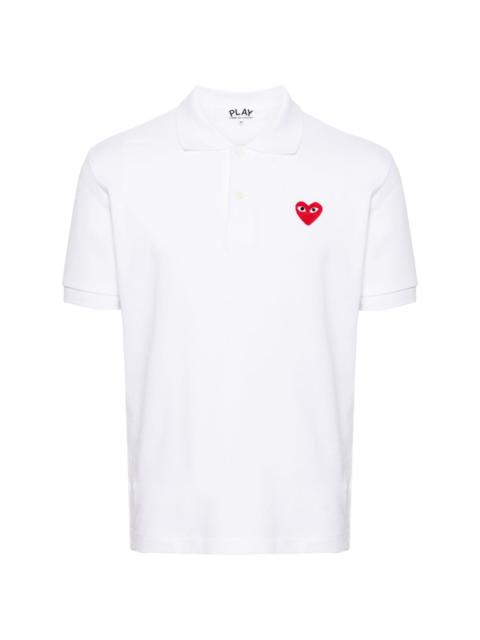 Heart-patch piqué polo shirt