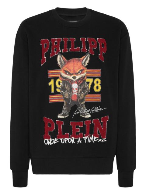 PHILIPP PLEIN fox-print crew neck sweatshirt