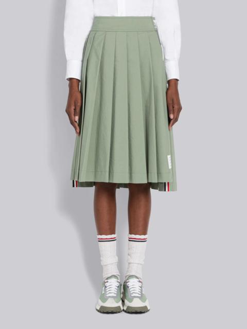 Thom Browne Ripstop Lace Up Pleated Knee Length Skirt