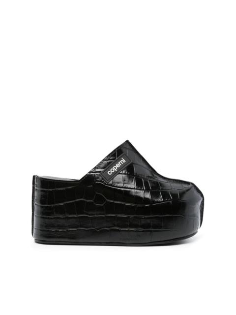 COPERNI 85mm  crocodile-embossed leather mules