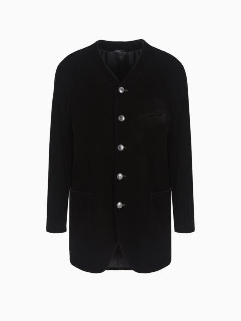 Heritage Line single-breasted velvet jacket