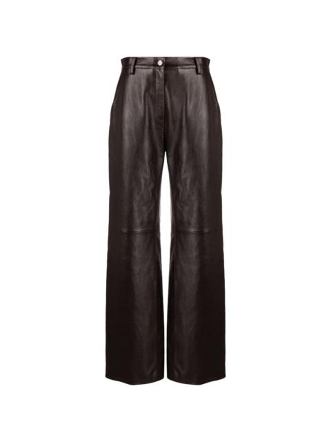 wide-leg leather trousers