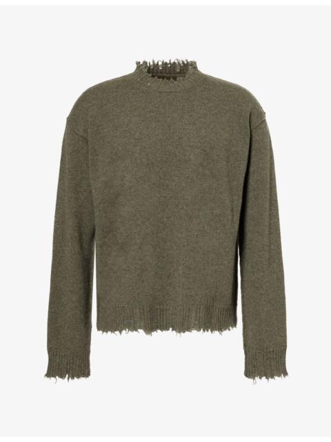 UMA WANG Long-Sleeve Raw-Edge Cashmere Jumper
