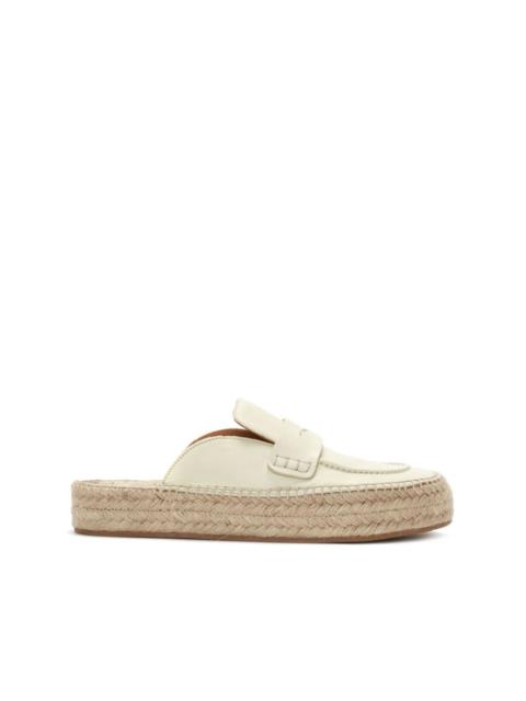 leather espadrille loafers