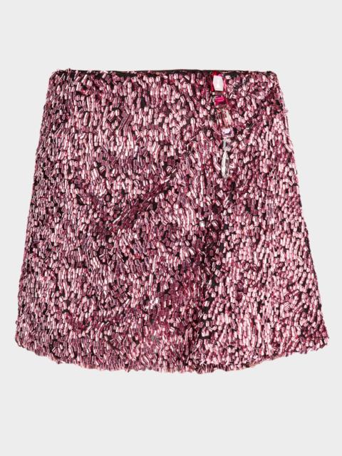 AREA Crystal Cluster Mini Skirt