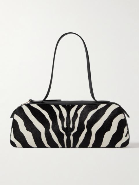 KHAITE Simona Leather-trimmed Zebra-print Calf Hair Shoulder Bag