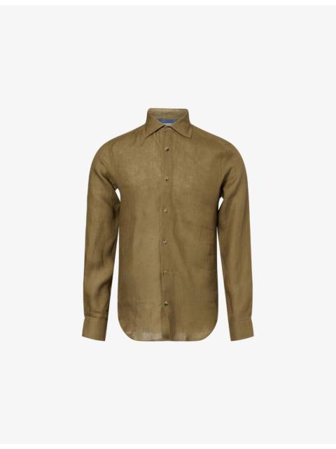 Paul Smith Collared Long-Sleeve Linen Shirt