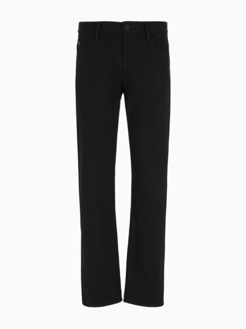 Five-pocket, regular-fit, stretch-cotton denim trousers