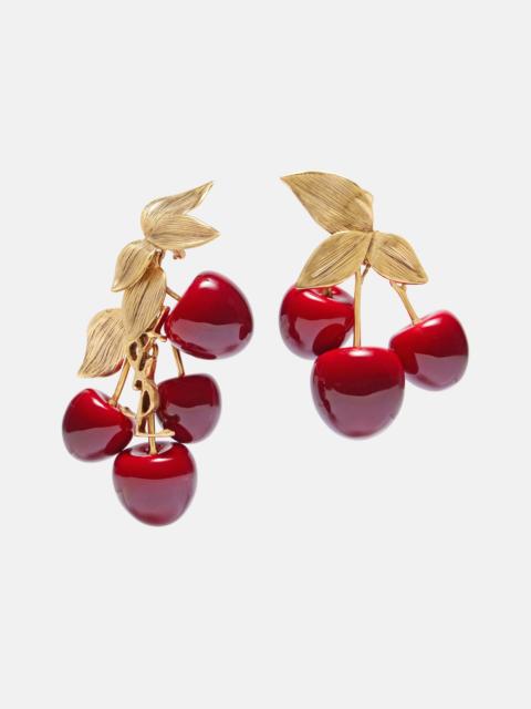 SAINT LAURENT Cassandre asymmetric clip-on earrings