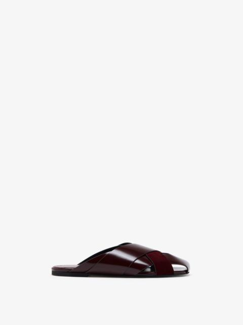 Proenza Schouler Slant Cross Slides in Brushed Calf and Calfsuede