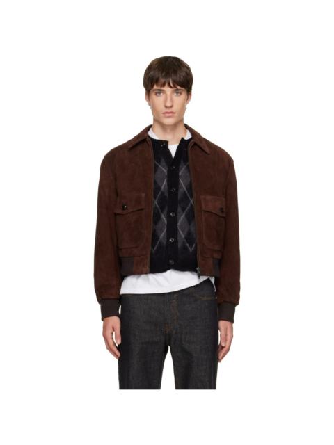 Tonywack Brown Split Patch Pocket Suede Jacket