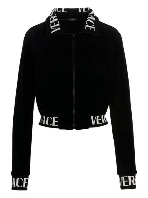 VERSACE logo-detail zip-up jacket