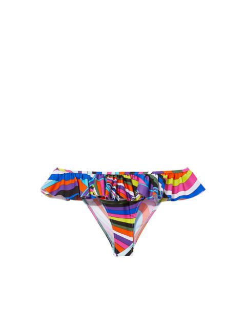 PUCCI wave-print ruffled bikini bottoms