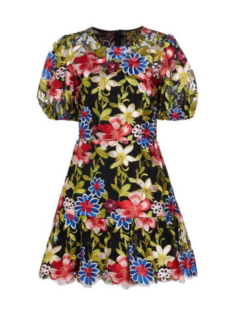 MILLY Women's Yasmin Floral Mesh Dress - Red Multi