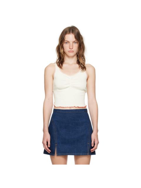RE/DONE White Sporty Contrast Tank Top