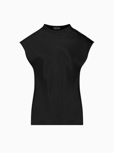 GIORGIO ARMANI STRETCH BARATHEA-WOOL BLOUSE