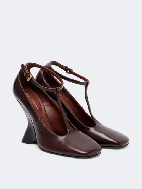 Dries Van Noten Leather T-strap wedges