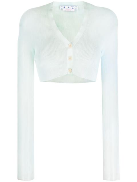 Off-White cropped embroidered-logo cardigan