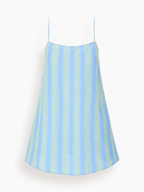 STAUD Laura Linen Mini Dress in Seaport Stripe