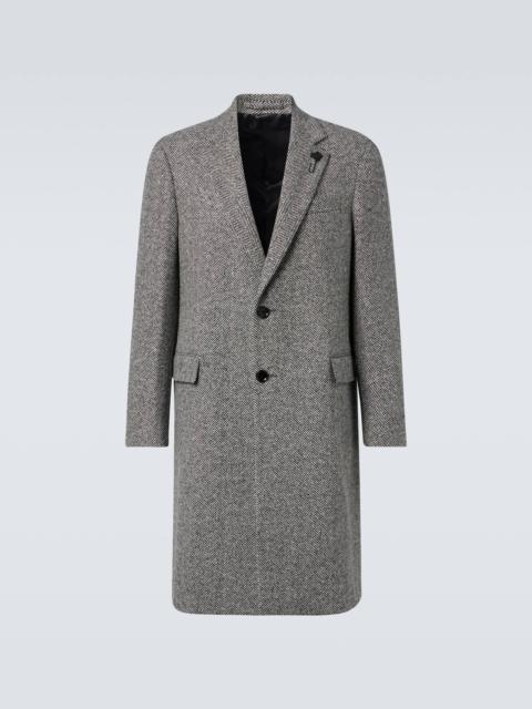 LARDINI Virgin wool tweed overcoat