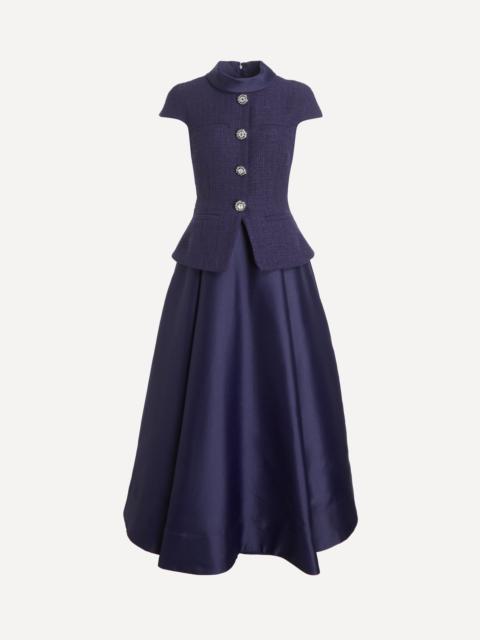 Boucle Taffeta Midi Dress