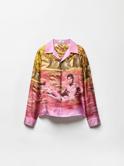 VERSACE Printed Silk Twill Slim Shirt