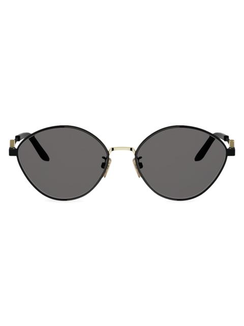 FENDI Women's FF Diamonds 55MM Round Sunglasses - Matte Black Smoke
