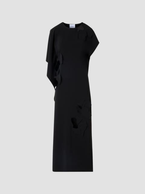 AKRIS Women's Lasercut Crêpe Appliqué Midi Dress - Black