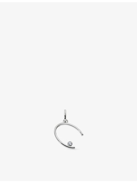 MONICA VINADER Solitaire Initial C Sterling-Silver and Lab-Grown Diamond Pendant