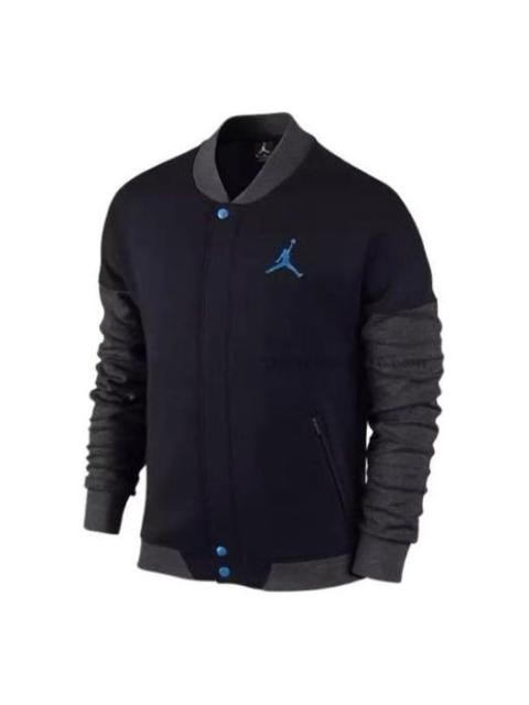 Jordan Air Jordan Logo Varsity Jacket 'Black Blue' 677812-010