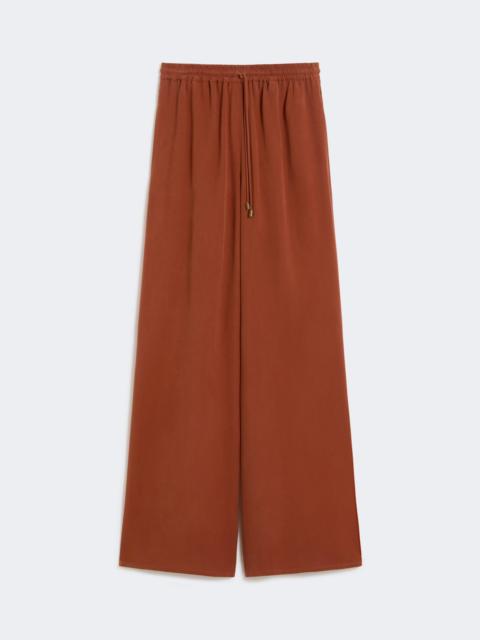 Max Mara GENERO Wide-fit washed silk trousers - TERRA COTTA