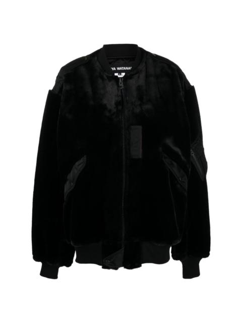 Junya Watanabe zip-up velour bomber jacket