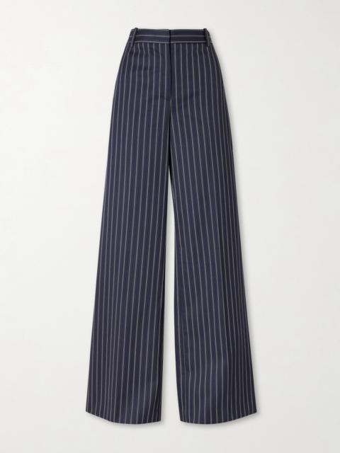 NILI LOTAN Rivers Striped Wool Wide-leg Pants