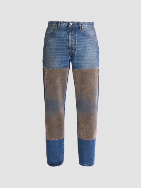 Maison Margiela Men's Flocked Patch Jeans - New Medium Blue