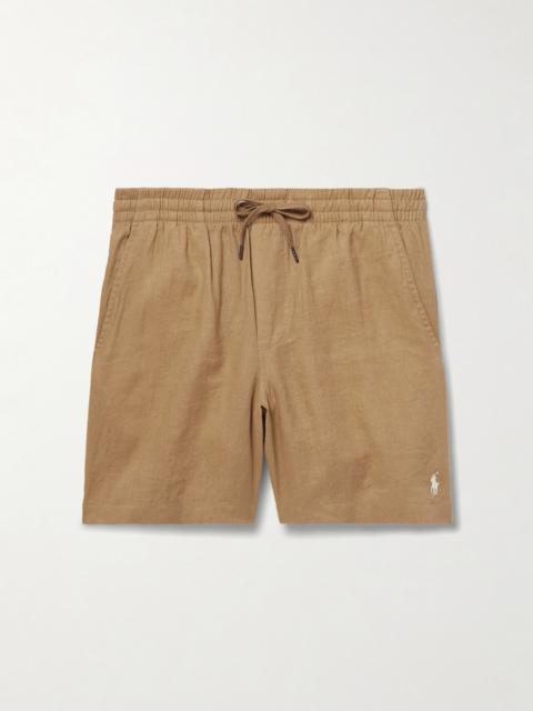 Polo Ralph Lauren Prepster Straight-Leg Logo-Embroidered Linen Drawstring Shorts