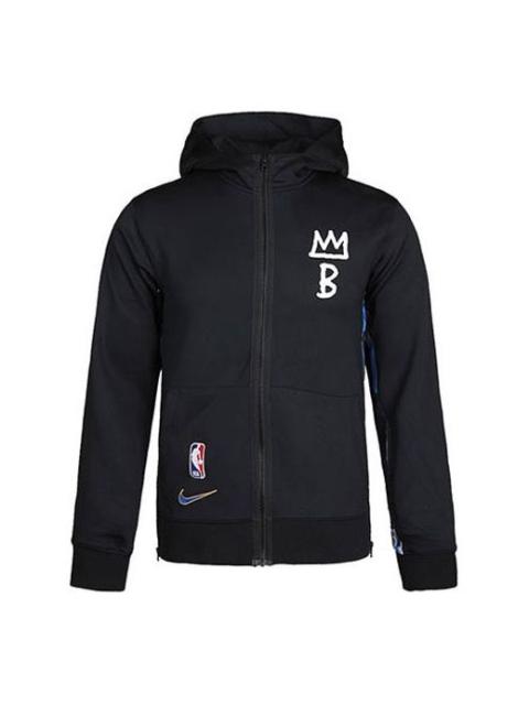 Nike Loose Casual Knit Brooklyn Basketball Hooded Jacket Black CN7883-010