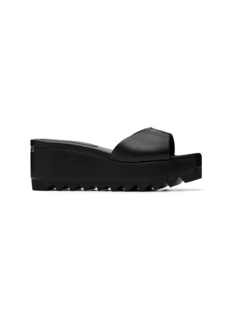 Stella McCartney Black Sneak-Elyse Wedge Slide Sandals