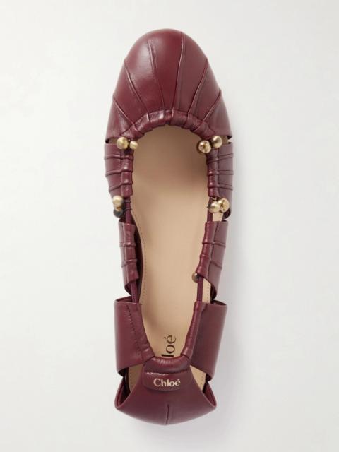 Chloé Luna Cutout Leather Ballet Flats