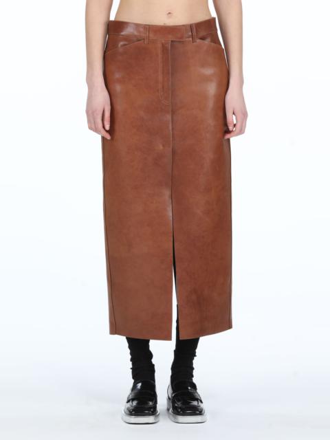 N°21 TAILORED LEATHER PENCIL SKIRT