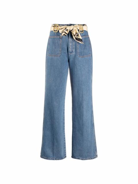 Lanvin high-waisted scarf-detail jeans