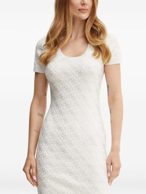 GUESS USA short-sleeve monogram-pattern mini dress