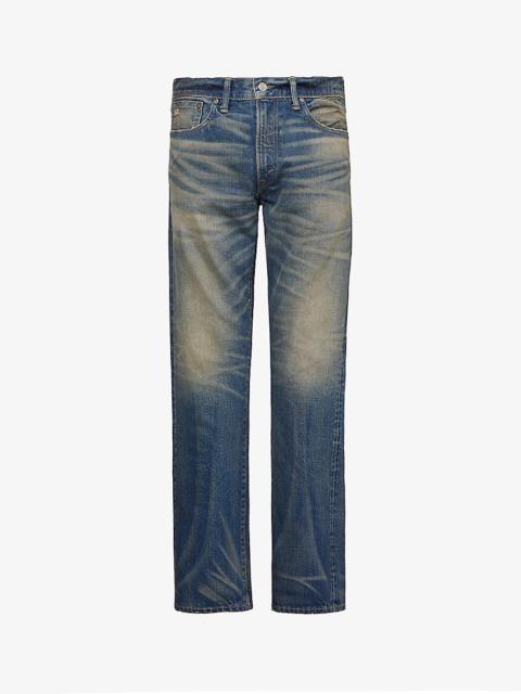 Straight-leg high-rise slim-fit jeans