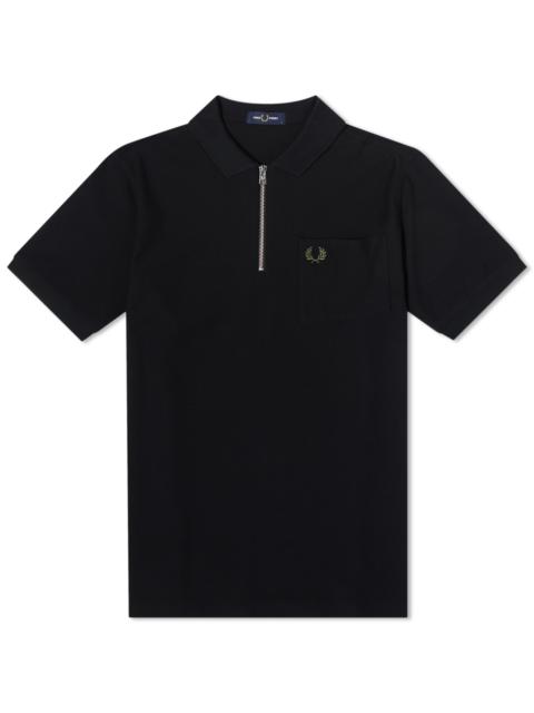 Fred Perry Textured Zip Neck Polo