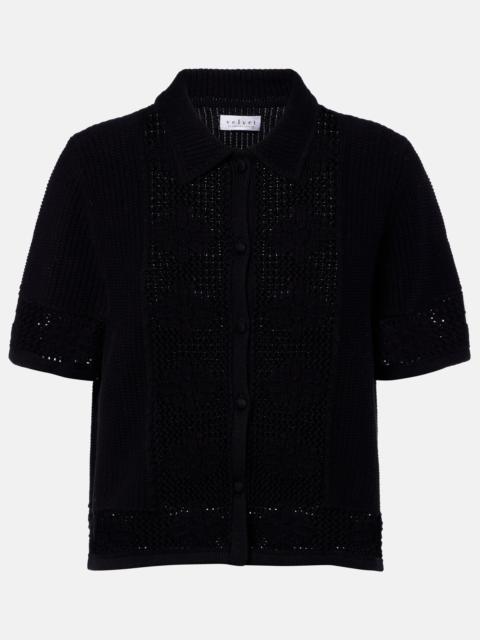 velvet Rosemond open-knit cotton and cashmere top